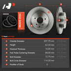 Rear Disc Brake Rotors for Infiniti EX35 EX37 G25 G35 M35 M45 (2008–2013)