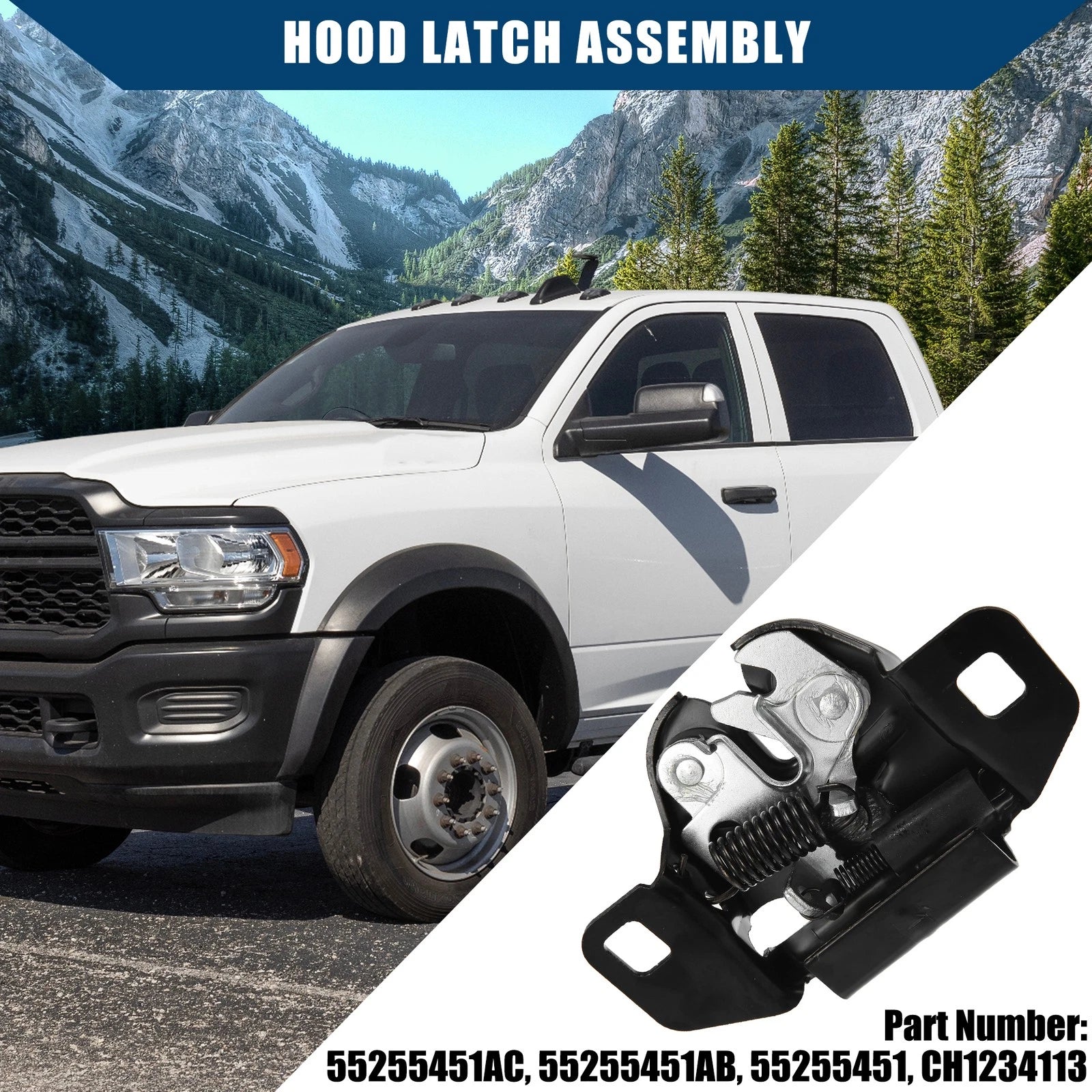 Hood Latch Lock Assembly for Dodge Ram 1500 2500 3500 (No. 55255451AC)