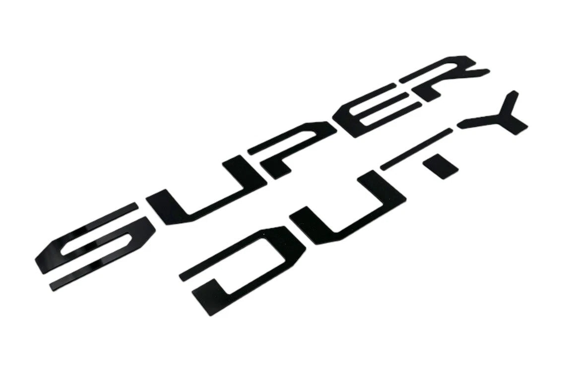 Hood Inserts Gloss Black Lettered for 2023-2025 Ford Super Duty