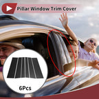 Door Pillar Window Trim for Nissan Serena (2016–2019) Black Carbon Fiber