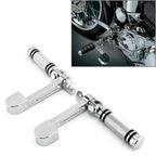 Chrome Stirrup Heel Foot Rest Pegs for Harley Sportster XL 883 1200 (2004-2023)