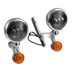 4.5" LED Fog Light Bracket & Turn Signals for Harley Road King FLHX (1994-2024)