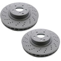 Set of 2 Front Zimmermann Drilled Brake Disc Rotors for Mercedes W219 X204