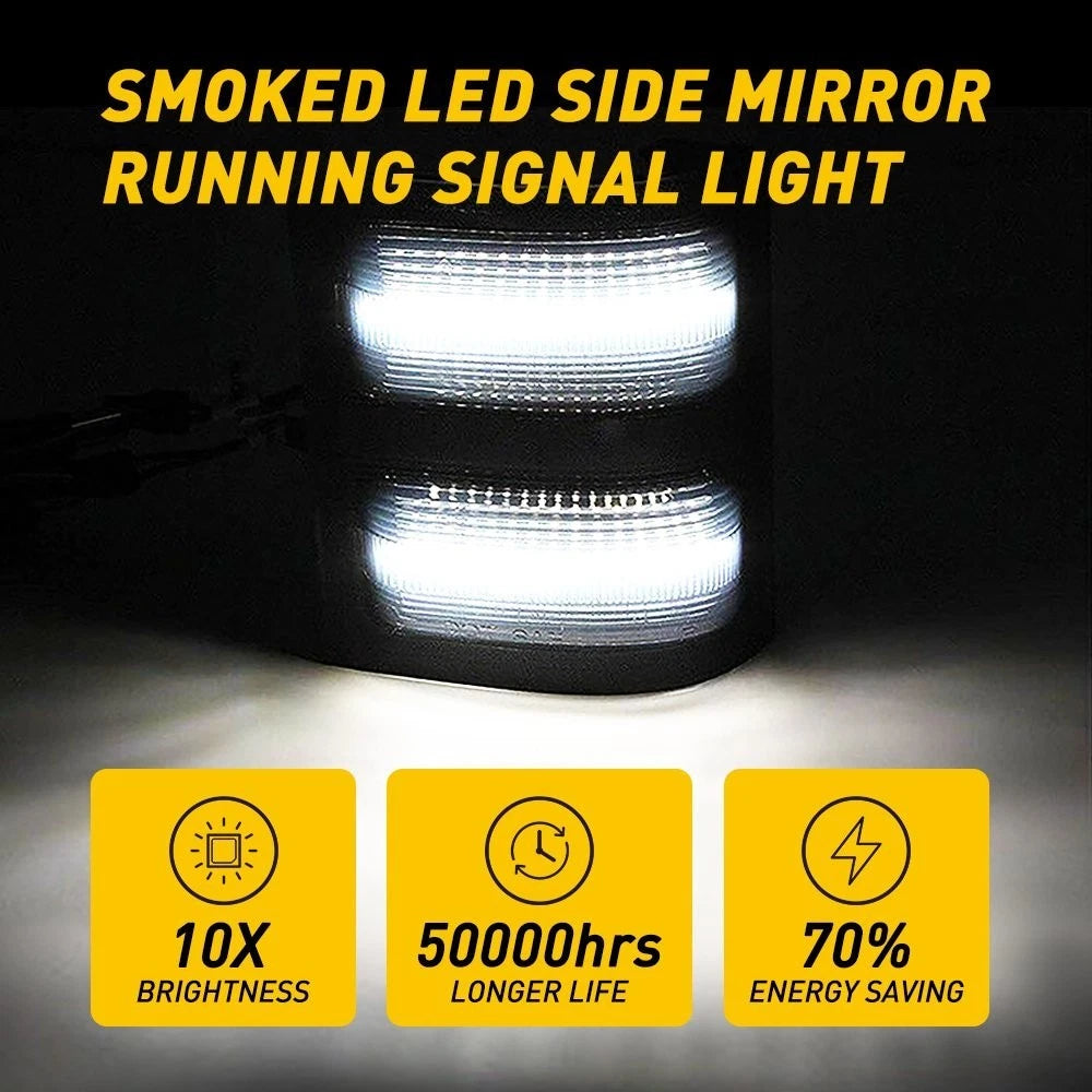 LED Smoke Lens Side Mirror Turn Signal Lights for Ford Super Duty (2008–2016)