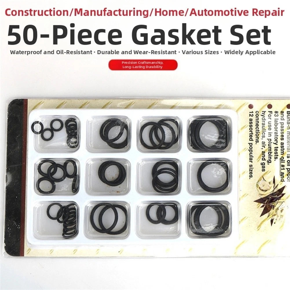 O Ring Set of 50 Buna N for Plumbing Hydraulic Air Gas Systems