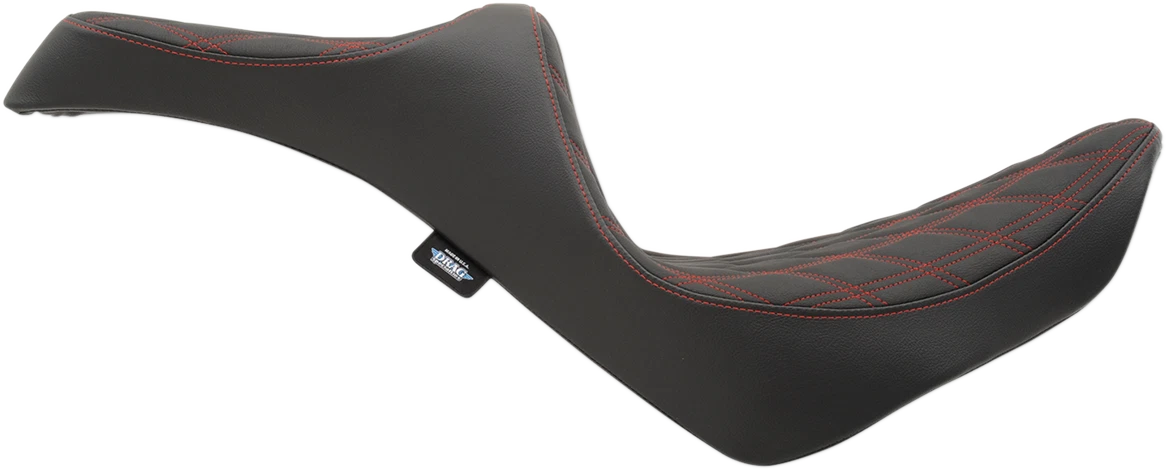 Predator III Seat for Harley-Davidson (2000–2023) - Double Diamond, Red Stitching