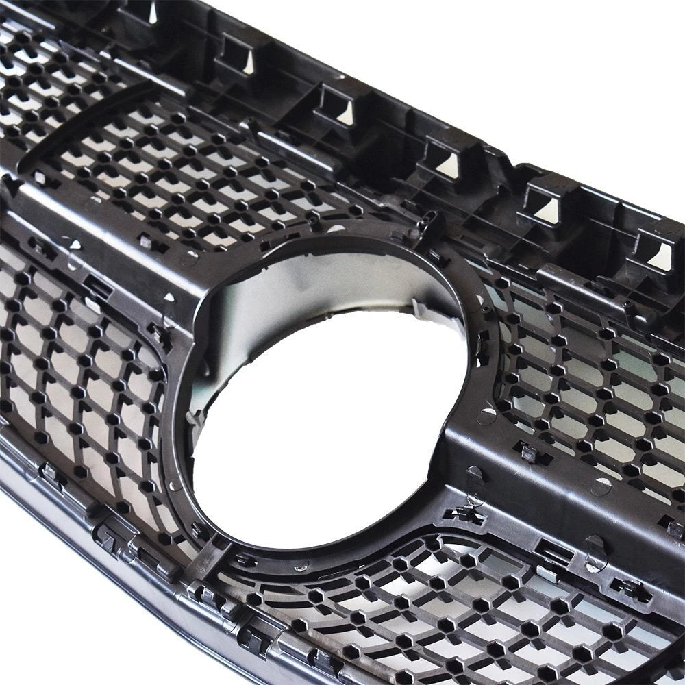Front Bumper Grill for Mercedes Benz R117 (2014–2016) 13 Black Plastic