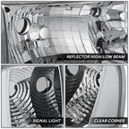 Chrome/Clear Side Headlight Lamps for Dodge Ram Pickup (1994–2002)