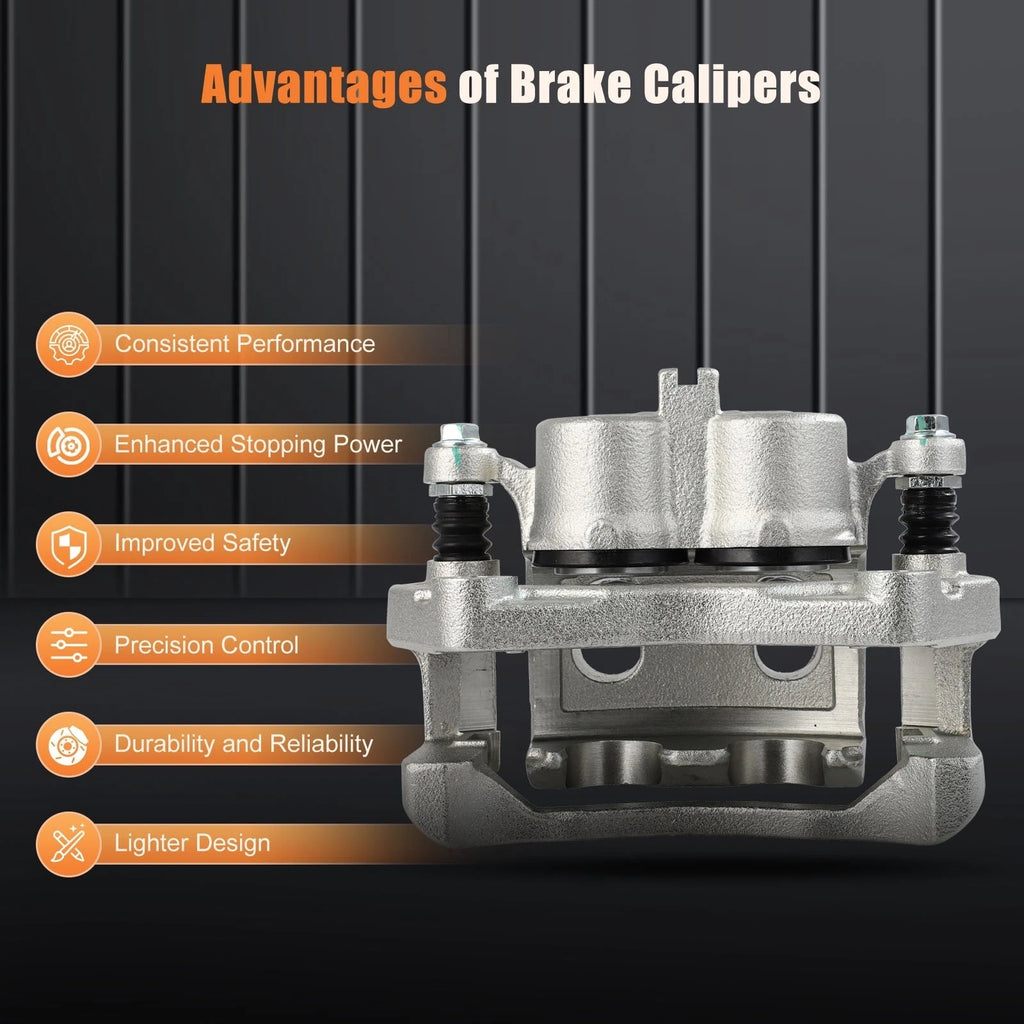Front Pair Brake Calipers w/Bracket for Infiniti QX60 (2014–2020) & Nissan Murano (2015–2022)