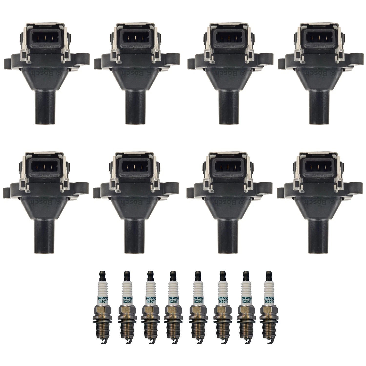 Set of 8 Ignition Coils & Iridium TT Spark Plugs for Audi S4 Q7 (2000–2009)