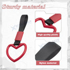 JDM Heart-Shaped Tsurikawa Car Handle Straps for Rear Bumper (-)