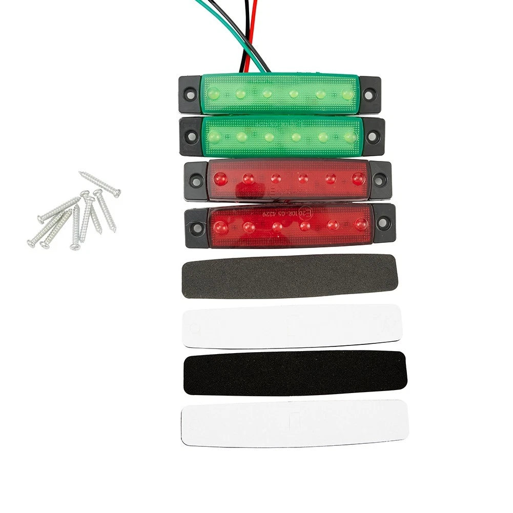 Set of 4 Boat Navigation LED Red Green Stern Lights for Marine Use