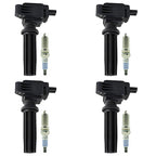 Set of 4 Ignition Coils + 4 Spark Plugs for Ford Fusion Focus Taurus (2013–2017) UF670