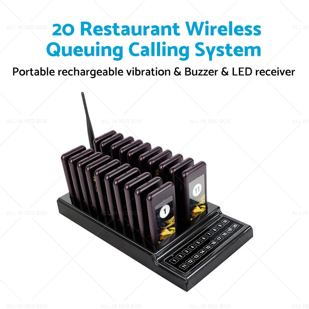 Coaster Pager Guest Call Wireless Queuing System for AU (20 Units)