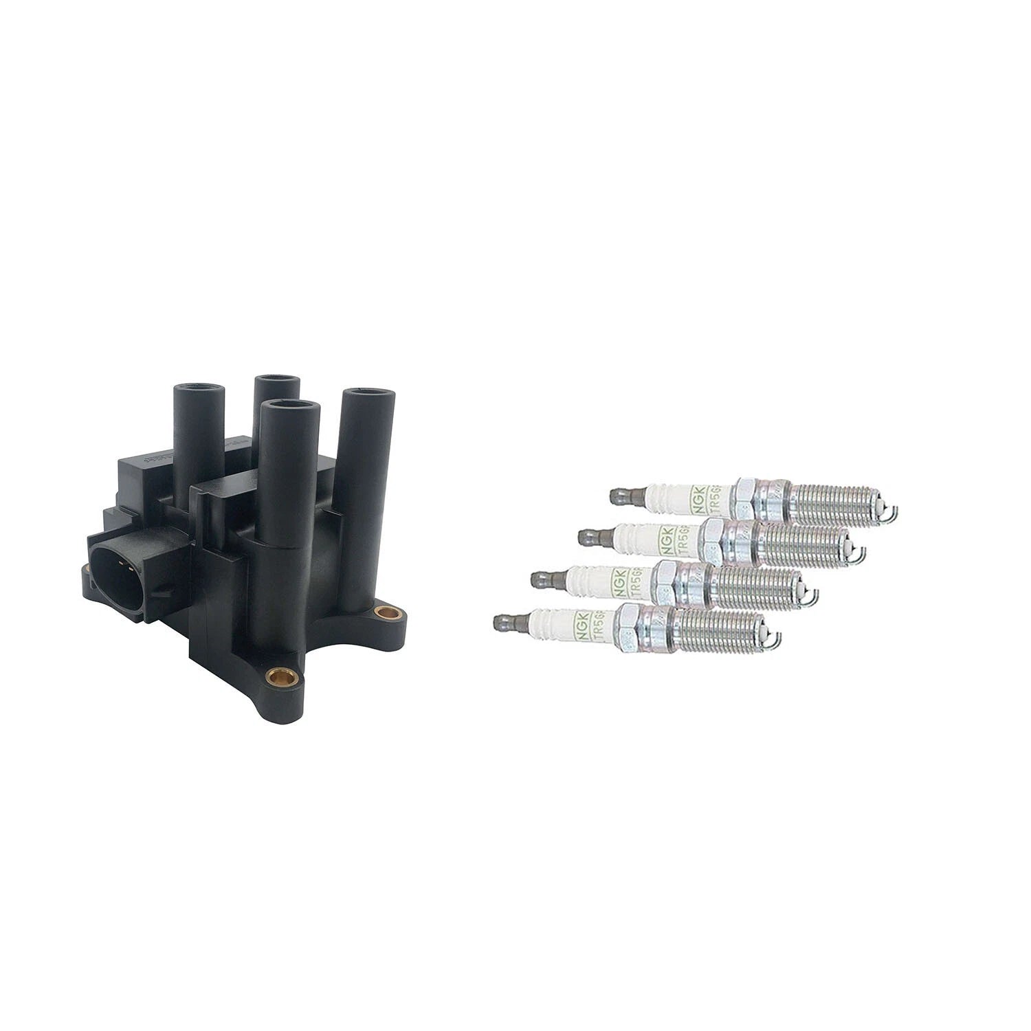 Set of 4 Hitachi Ignition Coils & NGK Platinum Spark Plugs for Contour Escape Focus