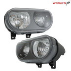 Headlight Set for Dodge Challenger (2008–2014) Halogen Black Housing