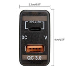 Type-C USB Car Charger Voltmeter for Toyota Land Cruiser Prado (2003–2009)