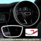 Steering Wheel Trim Cover Sticker for Audi Q7 (2007–2015) Silver Tone