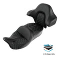 Driver Passenger Gel Seat Backrest for Harley CVO Street Road Glide (2014-2023)