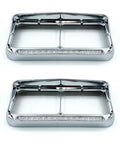 Headlight Visor Bezels Front Pair with Amber LED for Chrome 4x6 (1990–1999)
