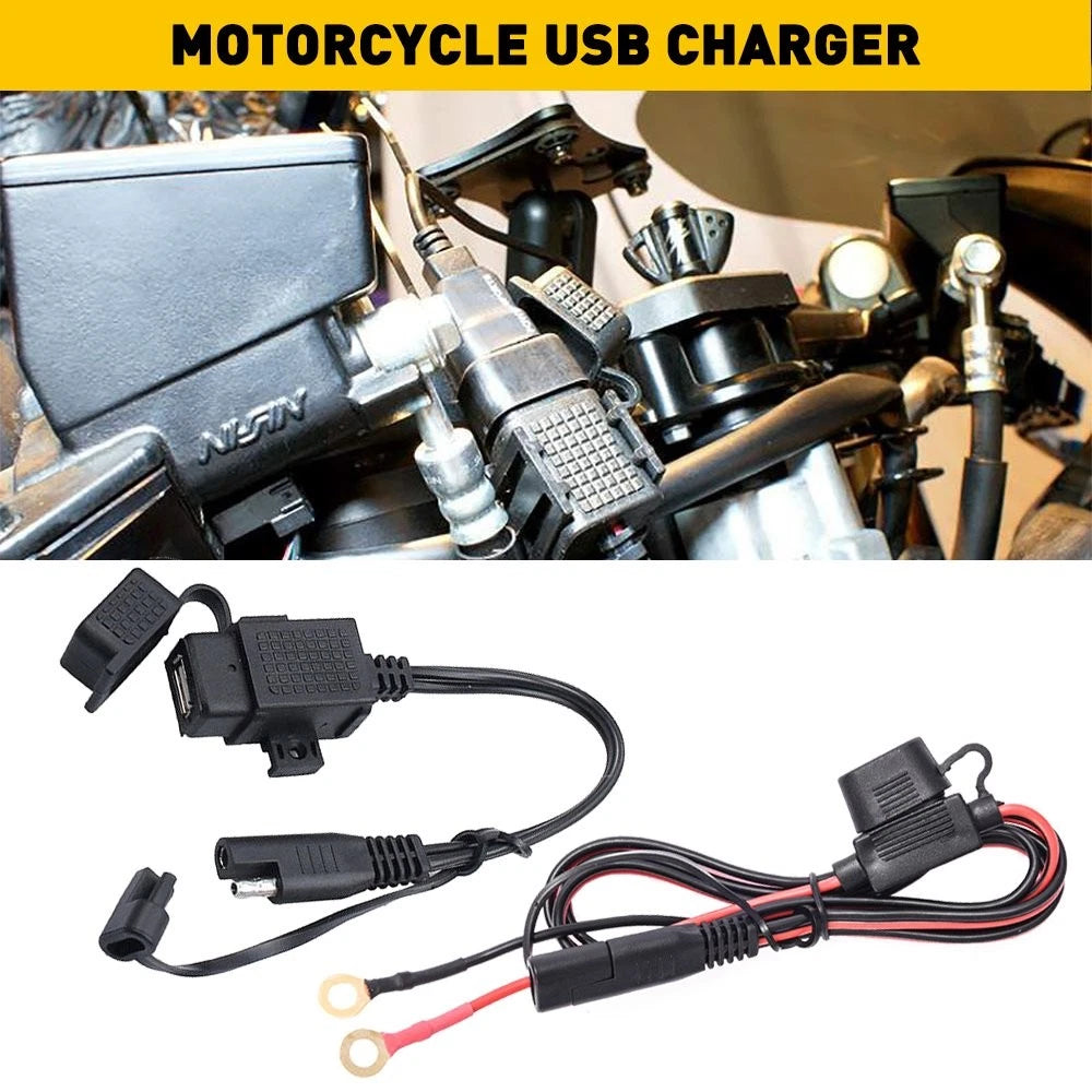SAE to USB Adapter for Motorcycle (Waterproof, 2.1A)