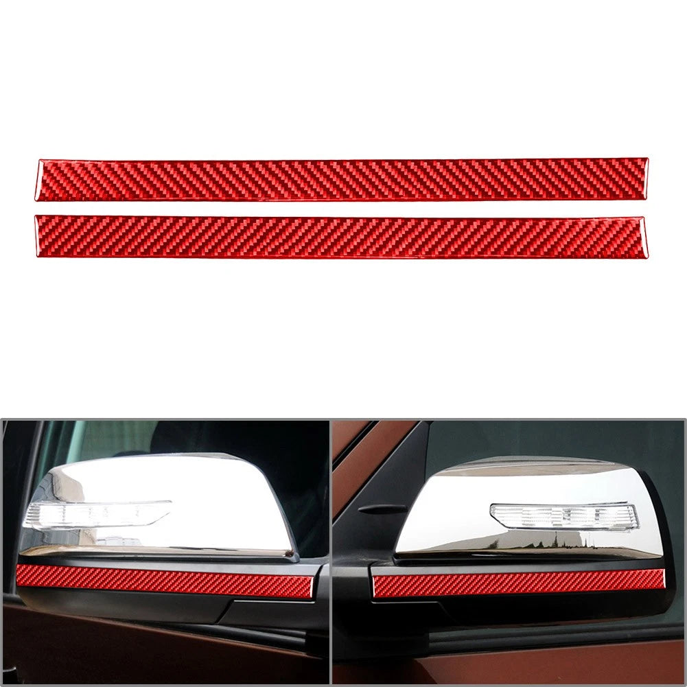Carbon Fiber Rearview Mirror Anti-Scratch Strip Trim for Toyota Tundra (2014–2021)