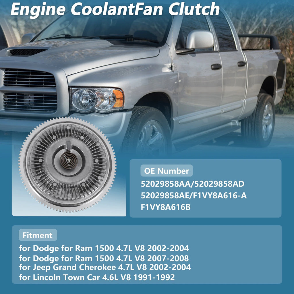 Engine Cooling Fan Clutch for Dodge Ram 1500 4.7L V8 (2002–2004) No. 52029858AA