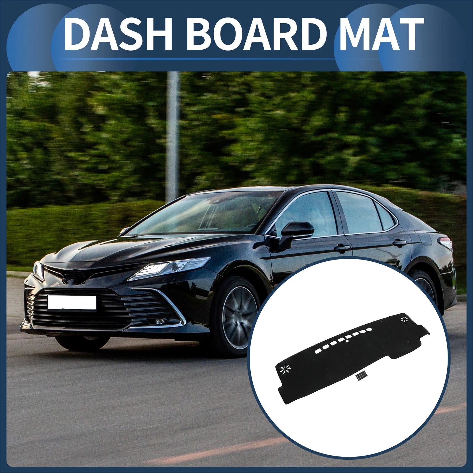 Dashboard Dash Cover Mat for Toyota Camry XV70 (2018–2023) Black Set of 1
