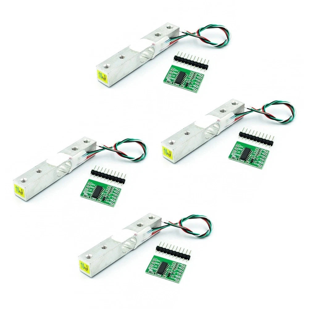 Set of 4 Weight Sensors 10KG with HX711 Module for Accurate Weighing