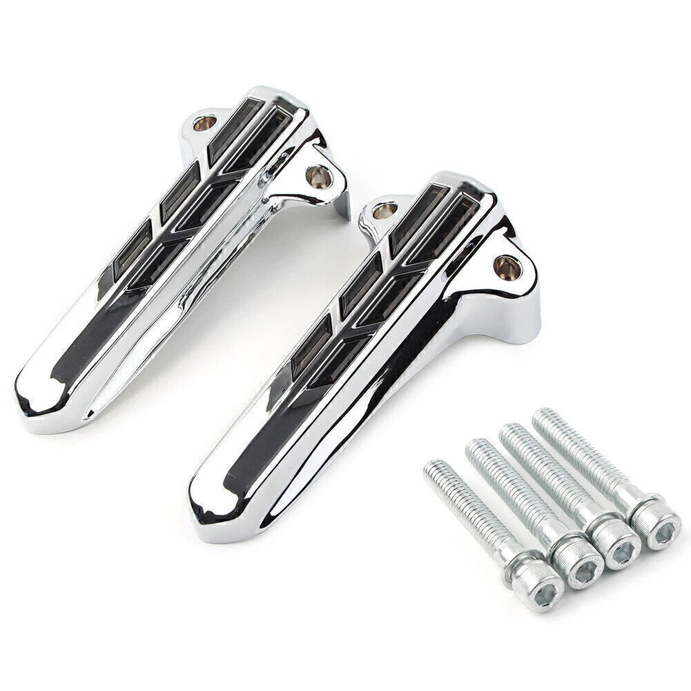 1 Pair Front Lower Fork Leg Covers Smoke LED for Harley FLHR FLHTK FLHX (2014–2020)