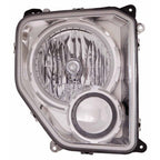 Replacement Chrome Passenger Head Light Assembly w/o Fogs w/Round Bulb Shield