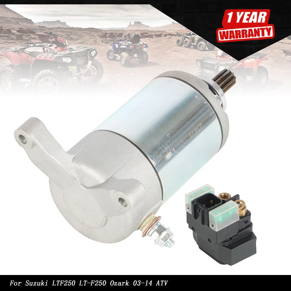 Starter & Relay Solenoid for Suzuki 250 LTF250 2003–2014