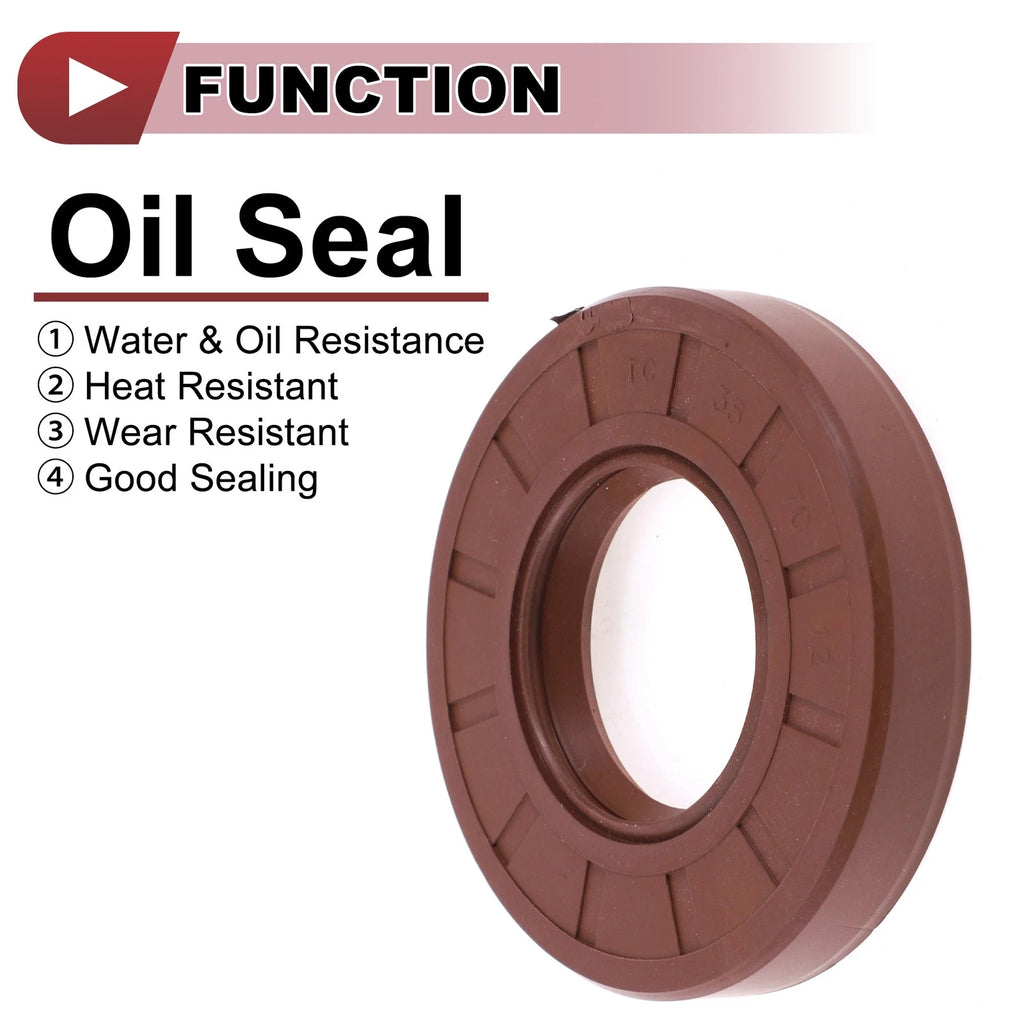 2X Oil Seal Rotary Shaft Seal FKM Rubber 35x70x12mm for Various Models