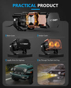 2X LED Work Lights for ATV UTV (4.5", Spot Beam)