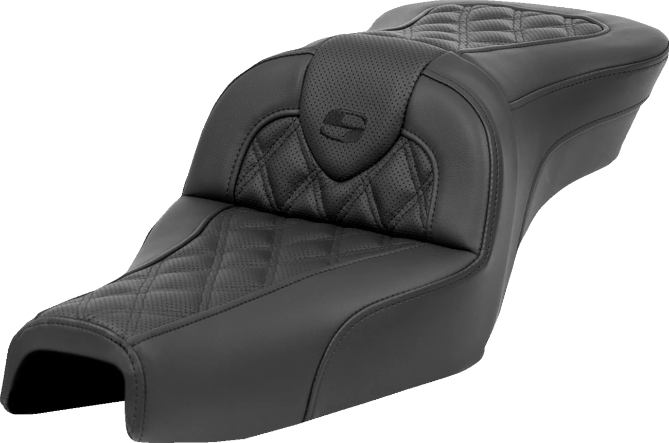 SADDLEMEN Roadsofa Seat without Backrest Lattice Stitch XL for Harley Davidson (2004–2022)