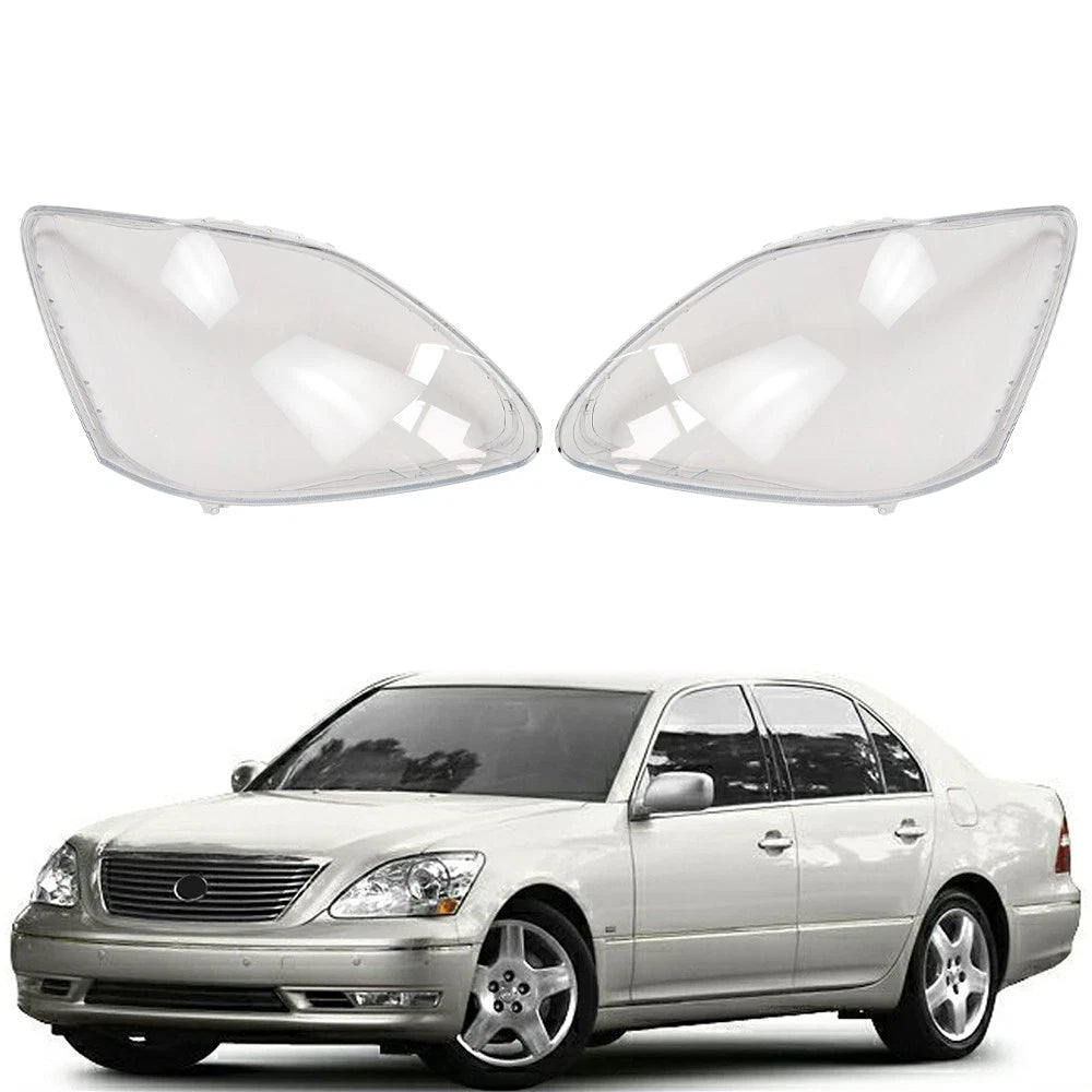 Set of 2 Front Headlight Lens Covers for Lexus LS430 (2004–2006)