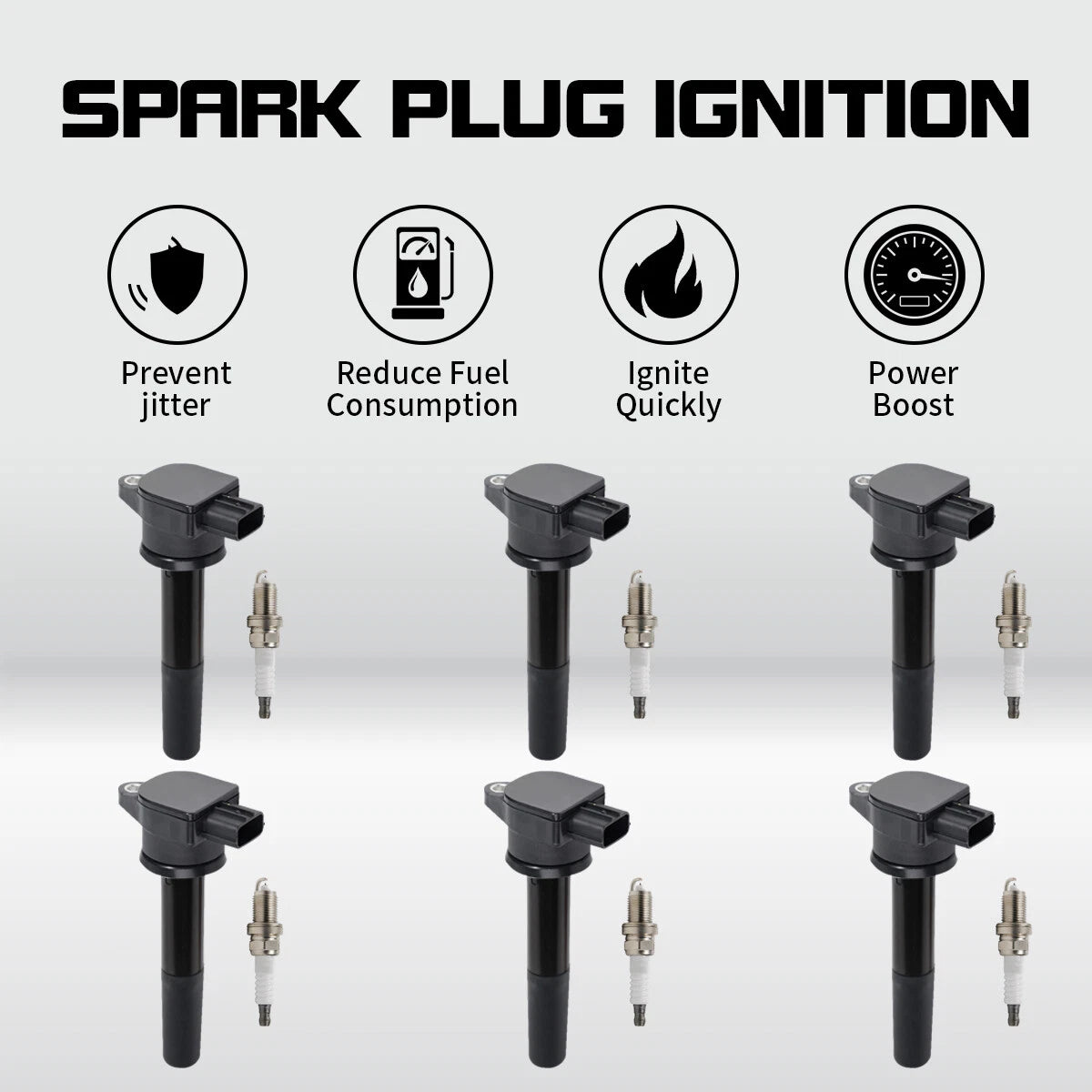6X Ignition Coil & Iridium Spark Plug for Mitsubishi Endeavor Galant (2004–2008) UF481
