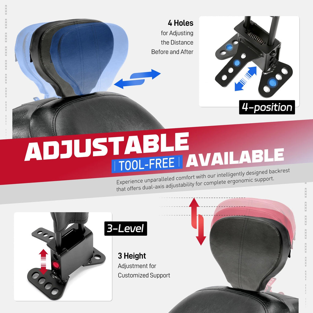 Backrest for Harley Road King, Electra Glide, Street Glide (1988-Present)