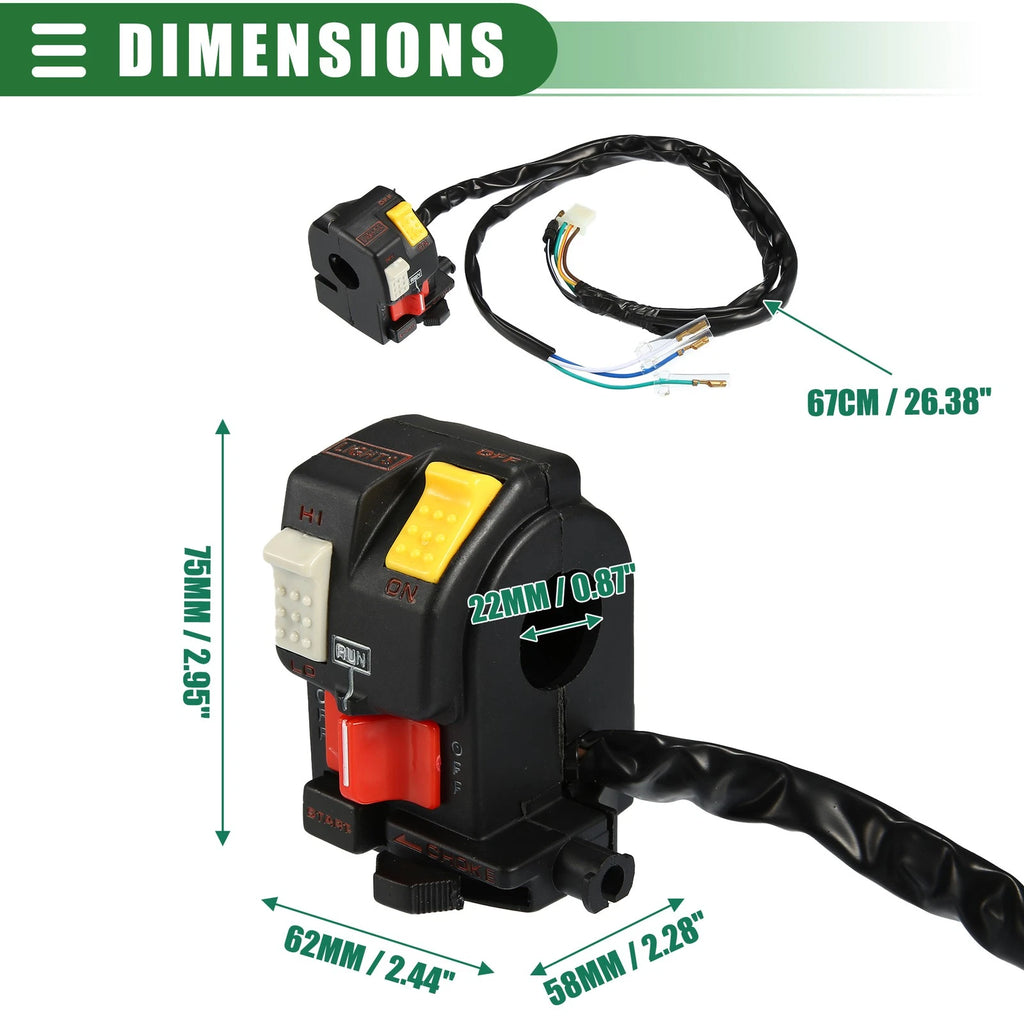 Combination Start Light Switch Assembly for Honda TRX300FW TRX300 (1993–2000)