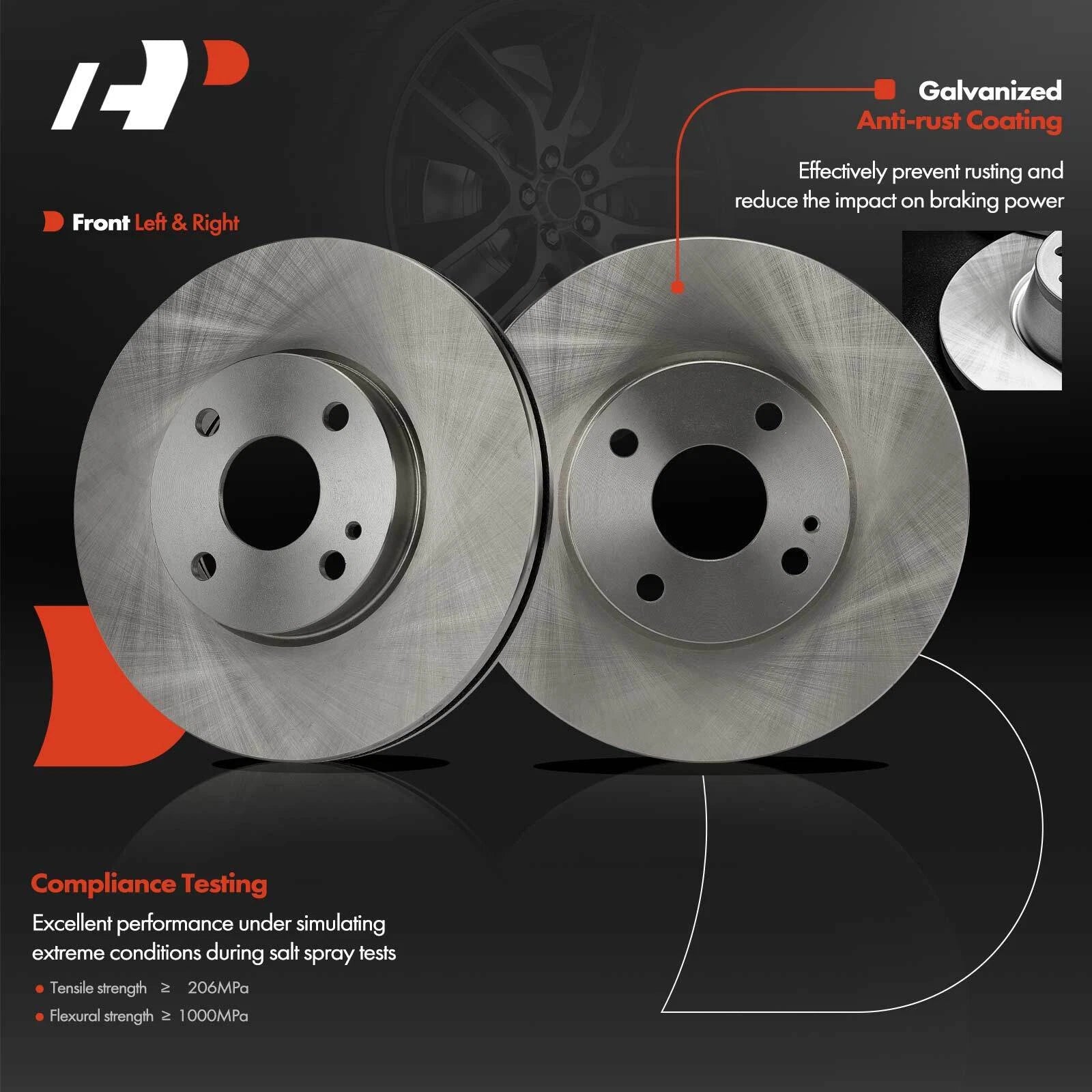 Front Side Disc Brake Rotor for Toyota Yaris 2019-2020 Yaris iA Scion