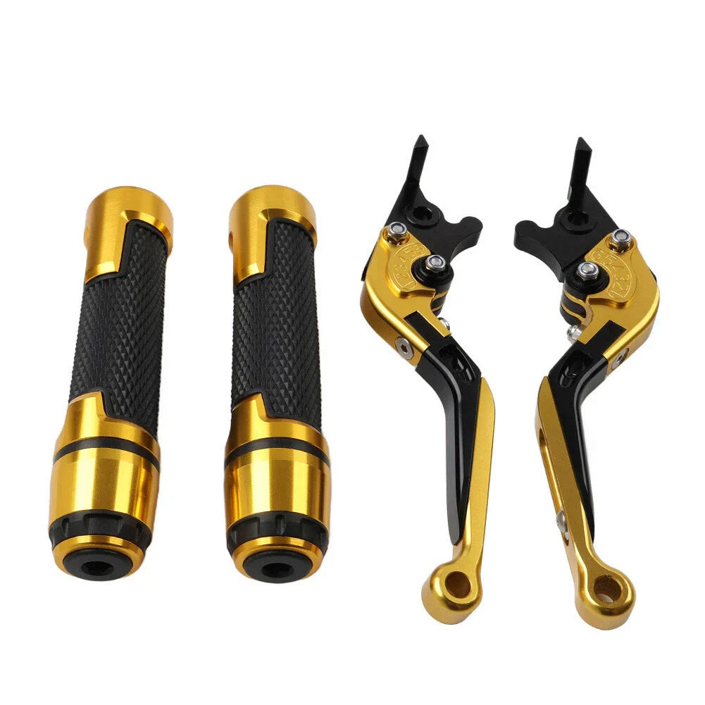 Gold Extendable Brake Clutch Levers Grip Set for Ducati Monster (2009-2015)