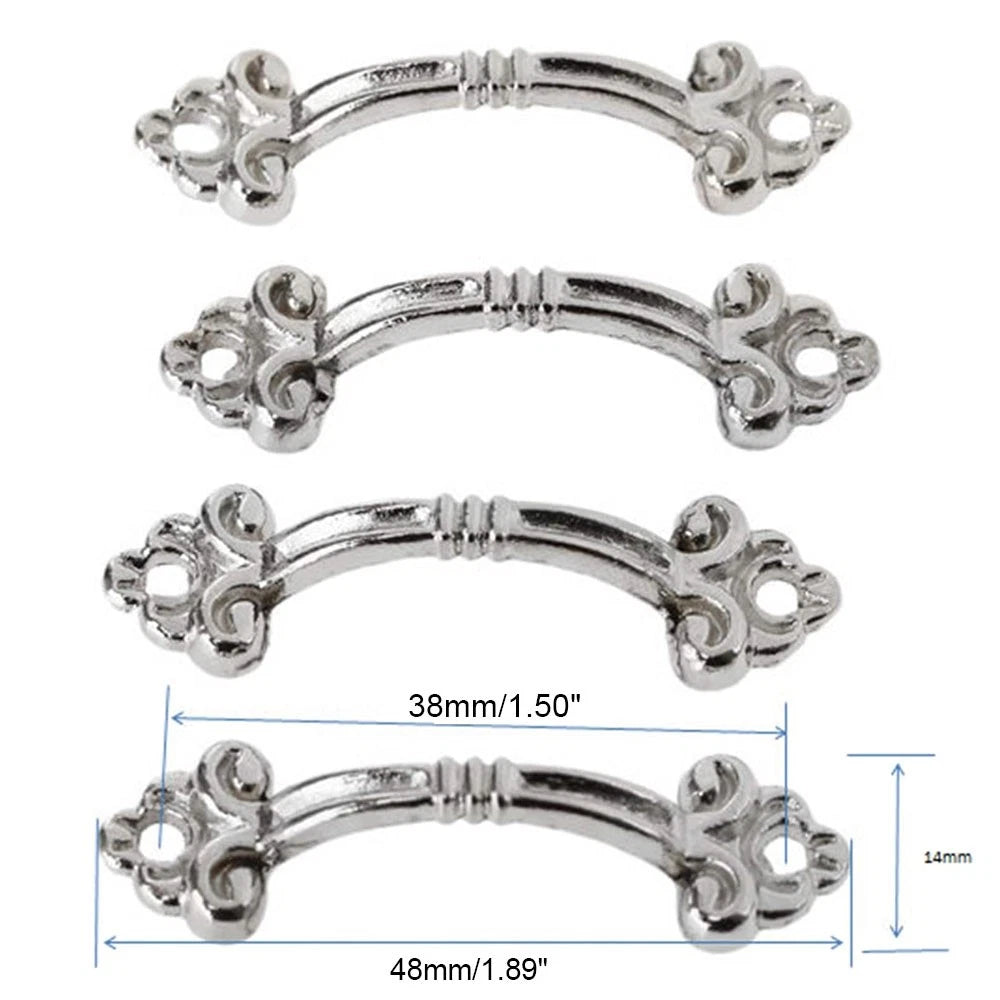 10X Silver Antique Handle Pull Knob for Mini Jewelry Box