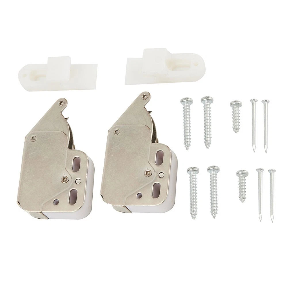 Set of 2 Spring Loaded Cabinet Latches for Cupboards/Doors