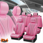Set of 2 Diamond Series Pink Seat Covers for Universal Fit (1st & 2nd Row)