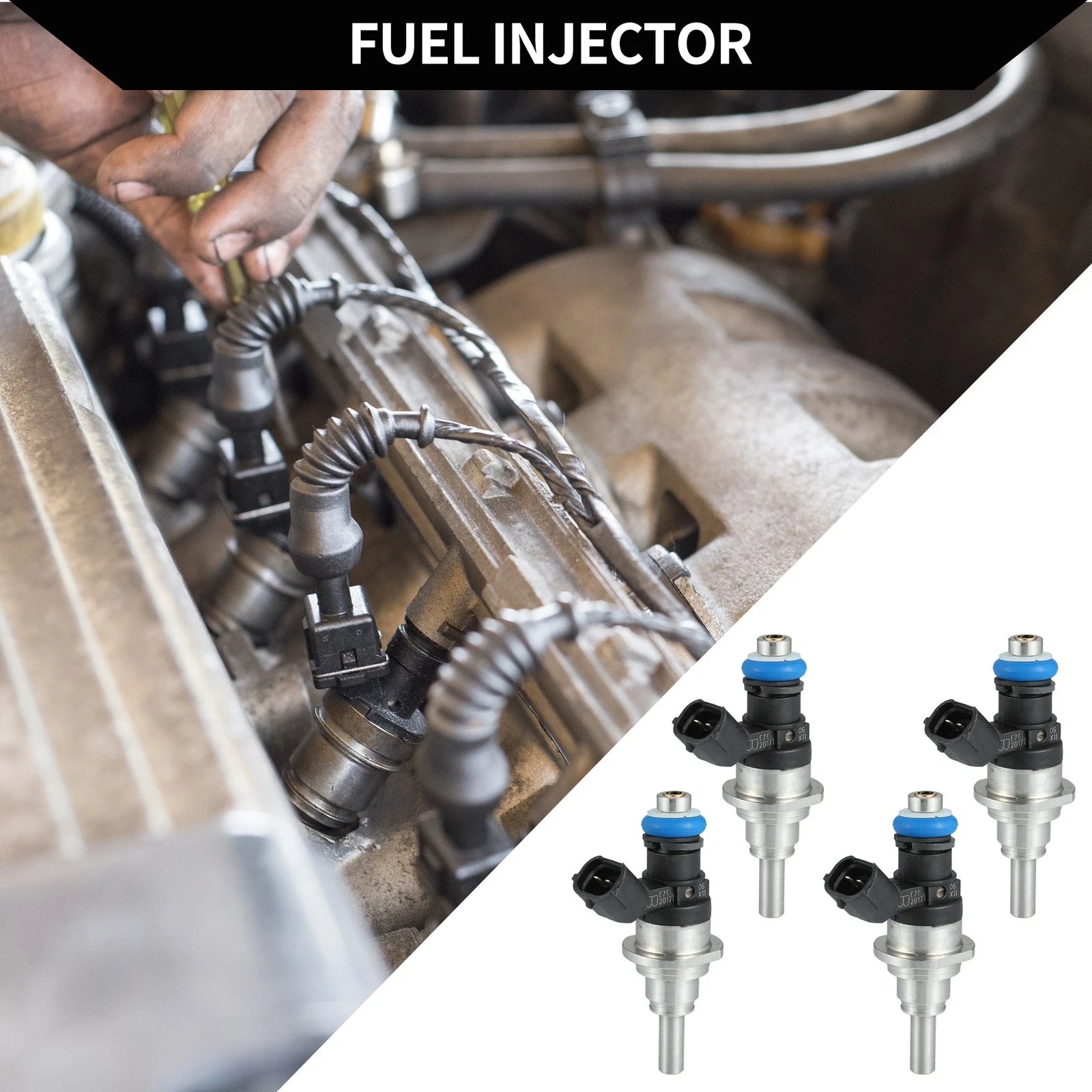 Set of 4 Fuel Injectors for Mazda CX-7 (2007–2012) No.L3K9-13-250A Black