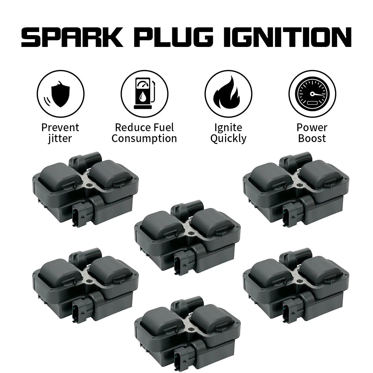 Set of 6 Ignition Coils for Chrysler Crossfire (2004–2008) A0001587303