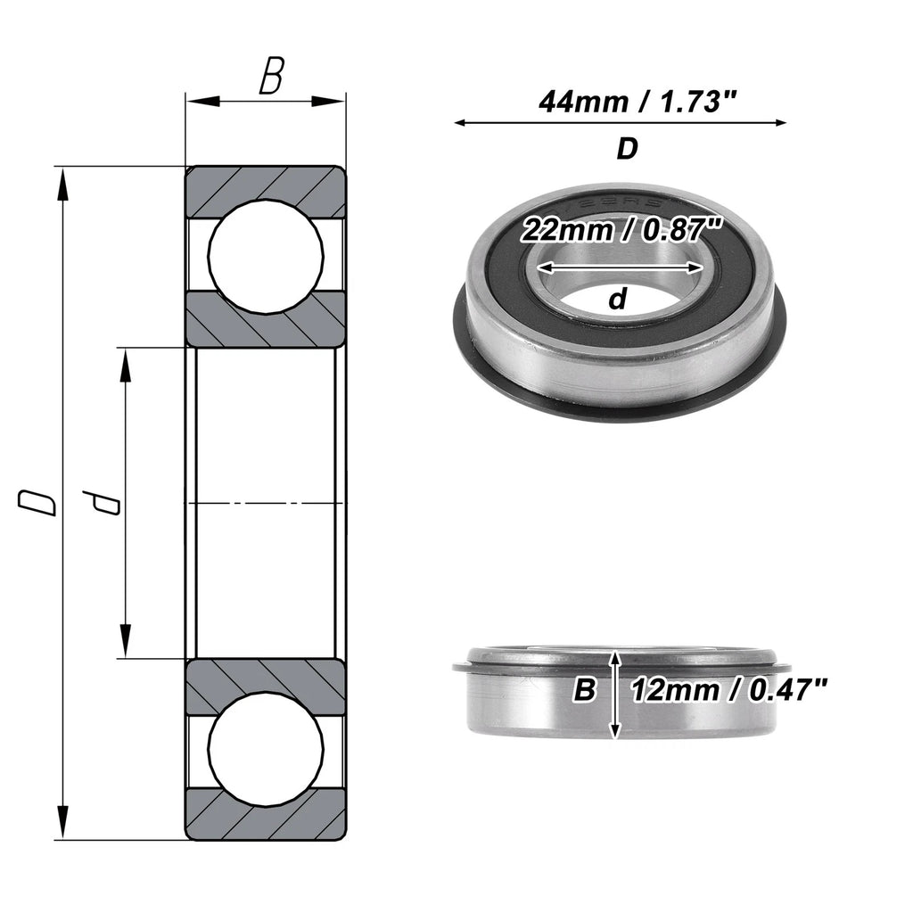 Deep Groove Ball Bearings 60/22NR2RS for [Make Model]  22x44x12mm