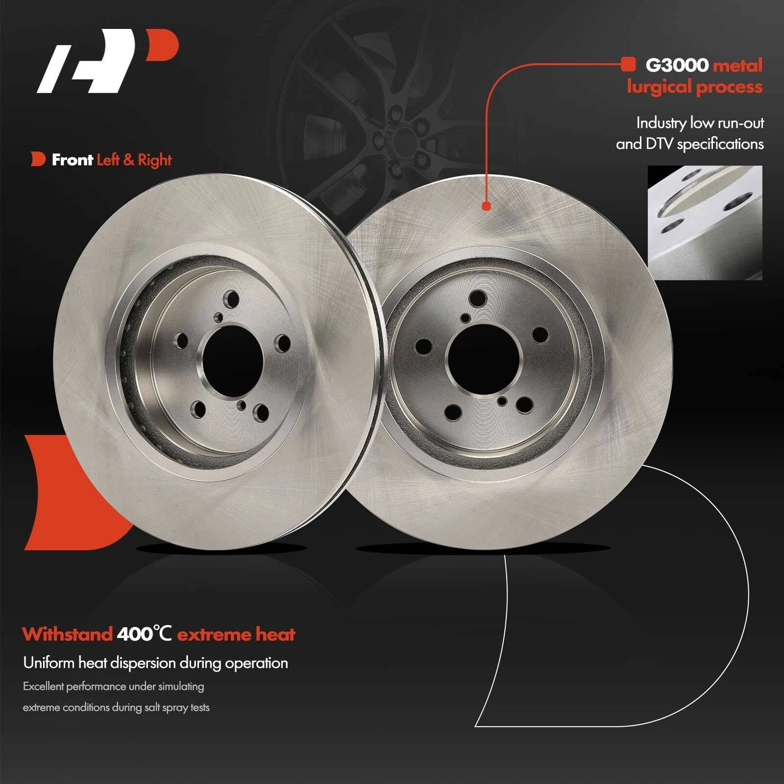 Front Disc Brake Rotors & Ceramic Pads for Subaru Impreza (2017-2023)