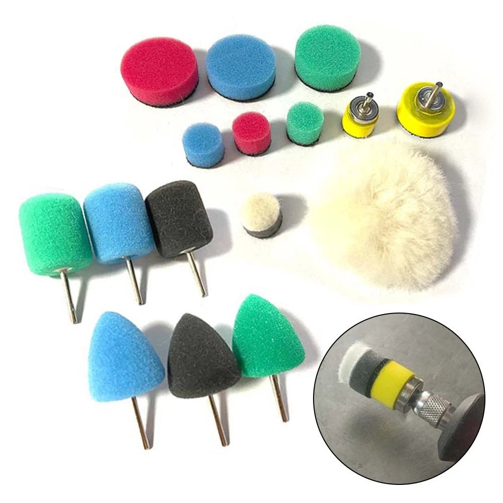 Set of 16 Precision Polishing Buffing Pads for Rotary Tool