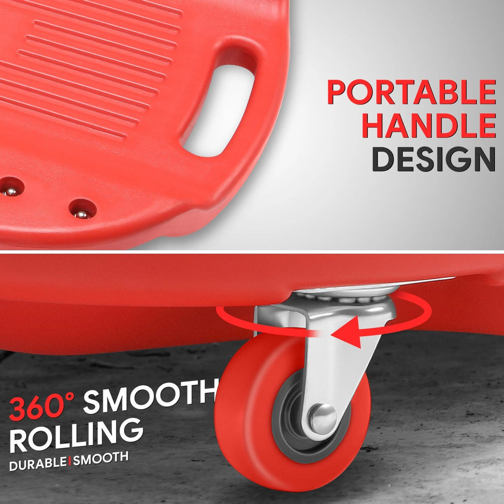 38'' Portable Red Repair Floor Creeper for Car SUV (Fits Most Models)